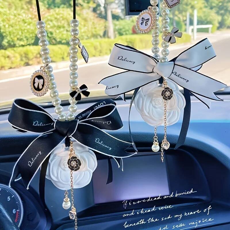 Beautiful Premium Internet Celebrity Fragrant Stone Mountain Camellia Aromatherapy Car Pendant Car accessories