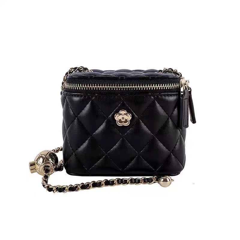 Quilted Chain Camellia Small Bag Women Mini Box Crossbody Bag 2023 Shoulder Bag 250721