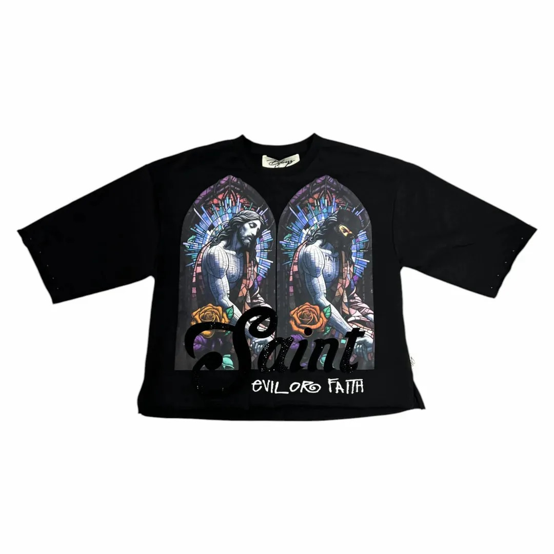 Y2K Streetwear Men Women Harajuku Hip Hop Casual Cotton Short Sleeve Goth Mask Character Graphic Print Oversized T Shirt Clothes 250714