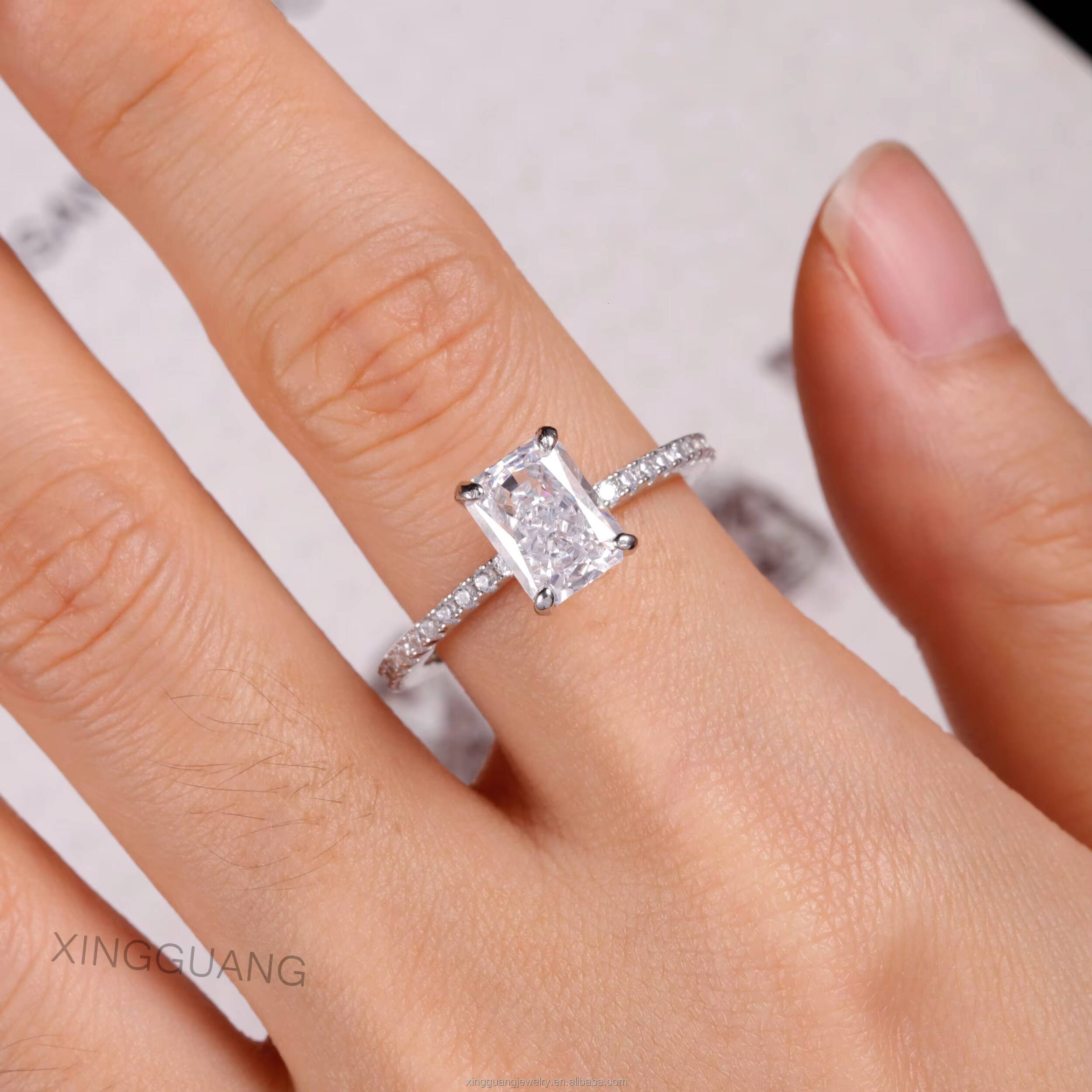 XG Fashion Women Diamond Rings Custom Fine Jewelry Rings 925 Silver Lab Grow Diamond VVS Moissanite Rings Wedding Engagement