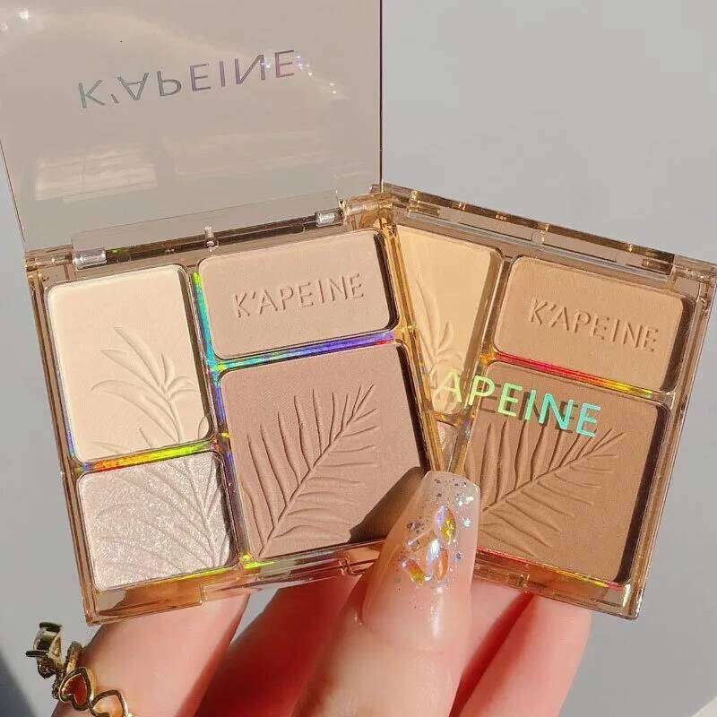 4Colors Matte Highlighter Contour 3D Facial Bronzer Brightening Glitter Highlight Palette Eye Shadow Nose Powder Makeup Cosmetic X250