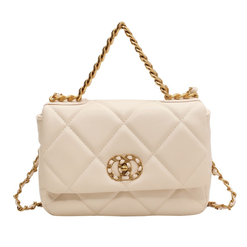 Lingge chain lock bag women's autumn and winter 2025 new versatile small square bag texture one-shoulder crossbody bag