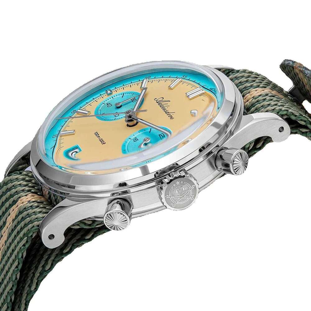 ADDIESDIVE Hot Sale Ad2095 Watches For Men Multifunction Chronograph 38Mm AR Coating Quartz Wristwatches Vk64 Waterproof Clock