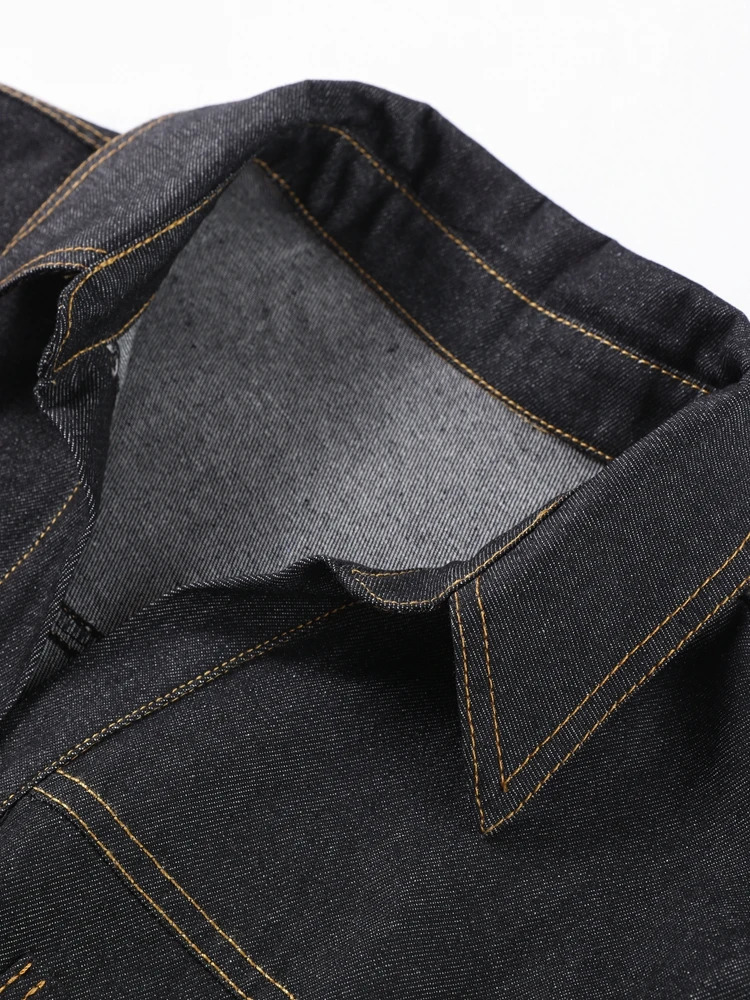 Street Vintage Denim Pants Set Slim Long Sleeve Lapel Single Breasted Jacket Straight Trousers 2025 Autumn Lady Outfits 250717