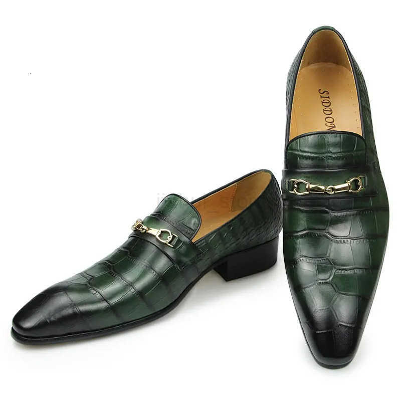 Successful Mens Loafers Business Dress Shoes Wedding Banquet Suit Italy Designer Leather Shoes Genuine Leather Pointed Toe M250721