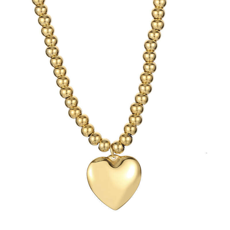 INS Hot Luxury jewelry designer bracelet for Women 3D heart-shaped steel ball gold necklace gold bracelet high-end minimalist daily jewelry set no fad