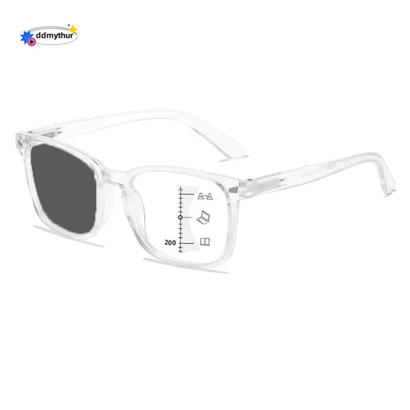 Men Women Multifocal Progressive Photochromic Reading Glasses Anti-blue Light Far Eyewear Sunglasses with Diopters +1.0 To +4.0 ddmythur