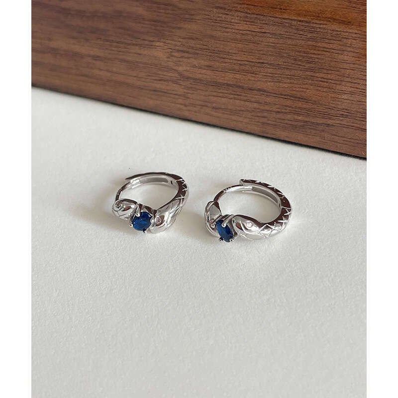 Tiqi S Pure Sier Wrap Earrings for Women, Exquisite Light Double Snake Sparkling Dia Earrings, Snake-shaped Ear Jewelry Trend