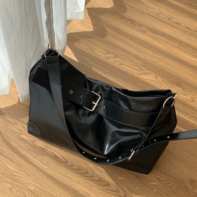 2025 Summer new women's crossbody bag new neutral style large capacity soft leather women's handbag lazy style women's shoulder bag new