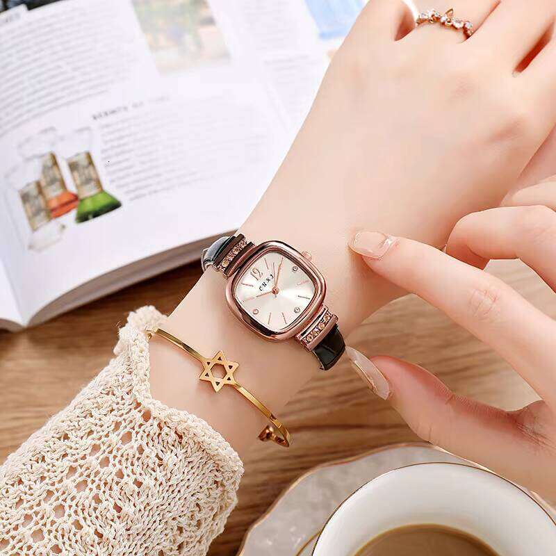 Square Candy Watch - 40mm Retro Quartz Watch for Women | Analog-Digital Display with PU Leather Strap (4 Colors)