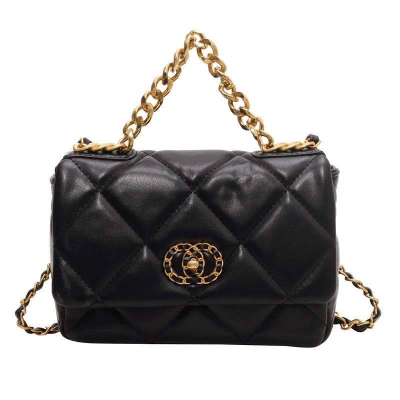 Lingge chain lock bag women's autumn and winter 2025 new versatile small square bag texture one-shoulder crossbody bag