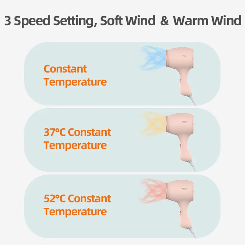 Childrens Hair Dryer Mini Low Noise Constant Temperature 0 Radiation Fart Blowing Safety Childrens Lock Portable Hair Dryer 250717