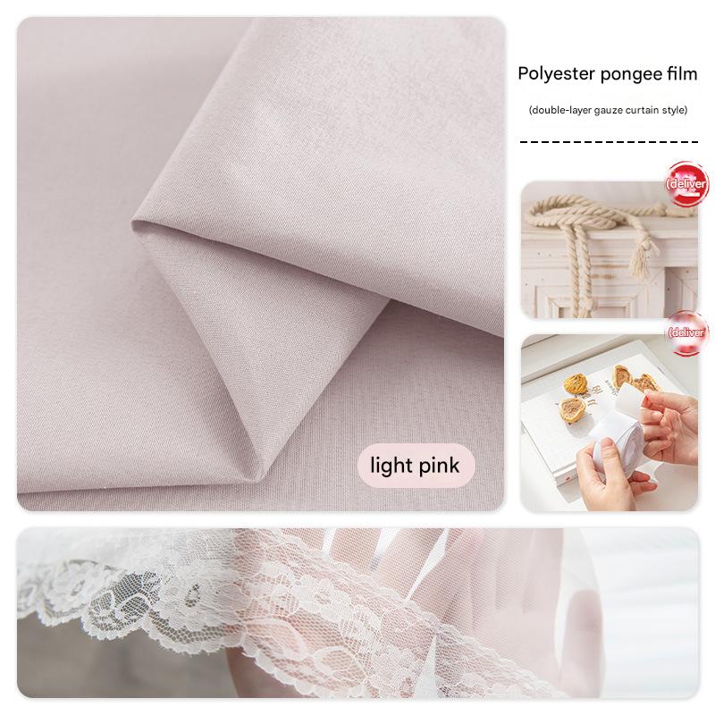 YL-36747 Japanese style full blackout double layer gauze curtain finished product sunshade insulation bedroom bay window non-transparent living room