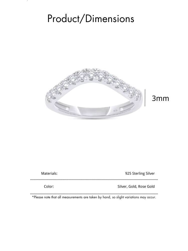 Wholesale Classic Design 925 Silver Moissanite Diamond Wedding Band Handmade Real Moissanite Ring for Women