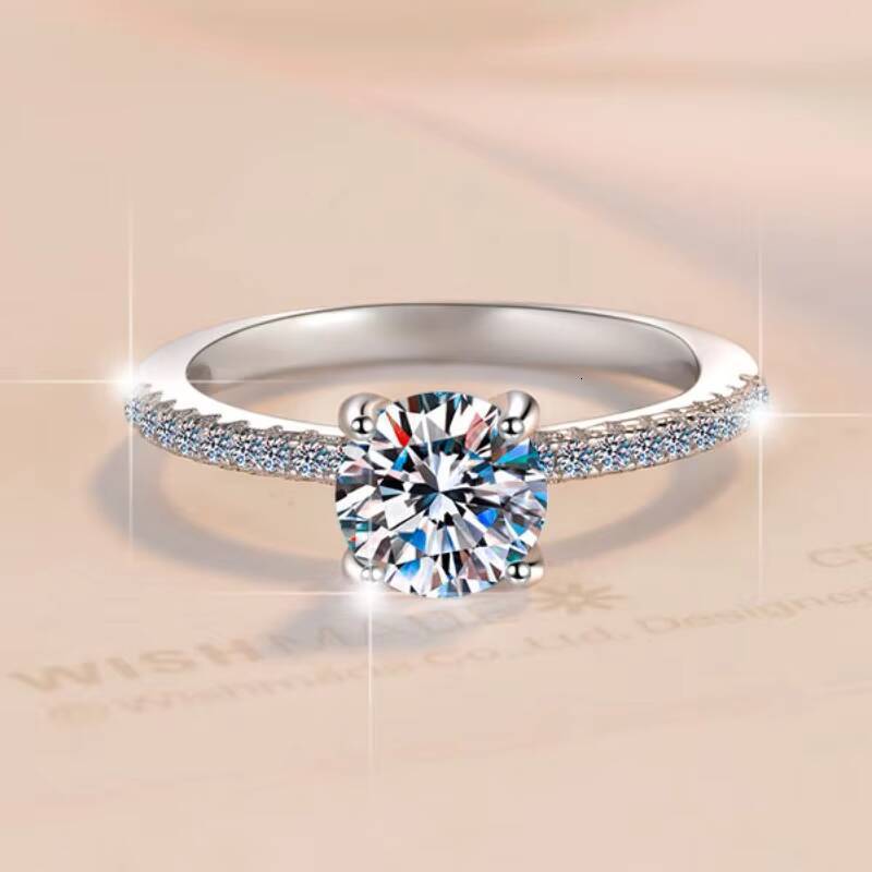 Fine Jewelry Factory Wholesale Prices 1CT Diamond S925 Silver Gemstone Women Fashion VVS Moissanite Diamond Ring