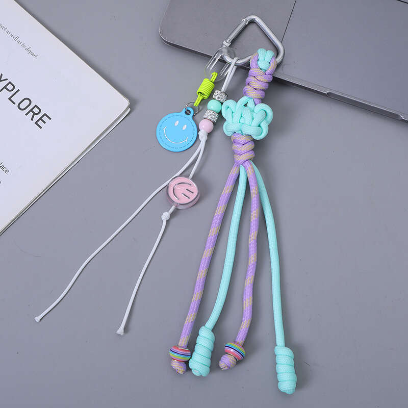 Chinese Knot Braided Tassel Smiley Face National Style Phone Pendant Handbag Backpack Lanyard Bag Accessories