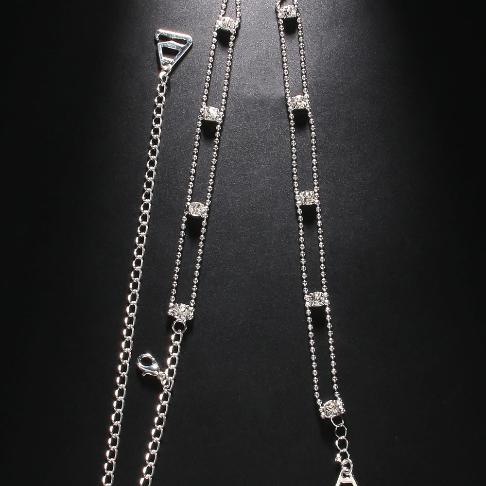 Novel Card Diamond Bead Chain Shoulder Chain Trendy Beautiful Personality Bride Wedding Iced out VVS Moissanite Bling Bling Body Chain
