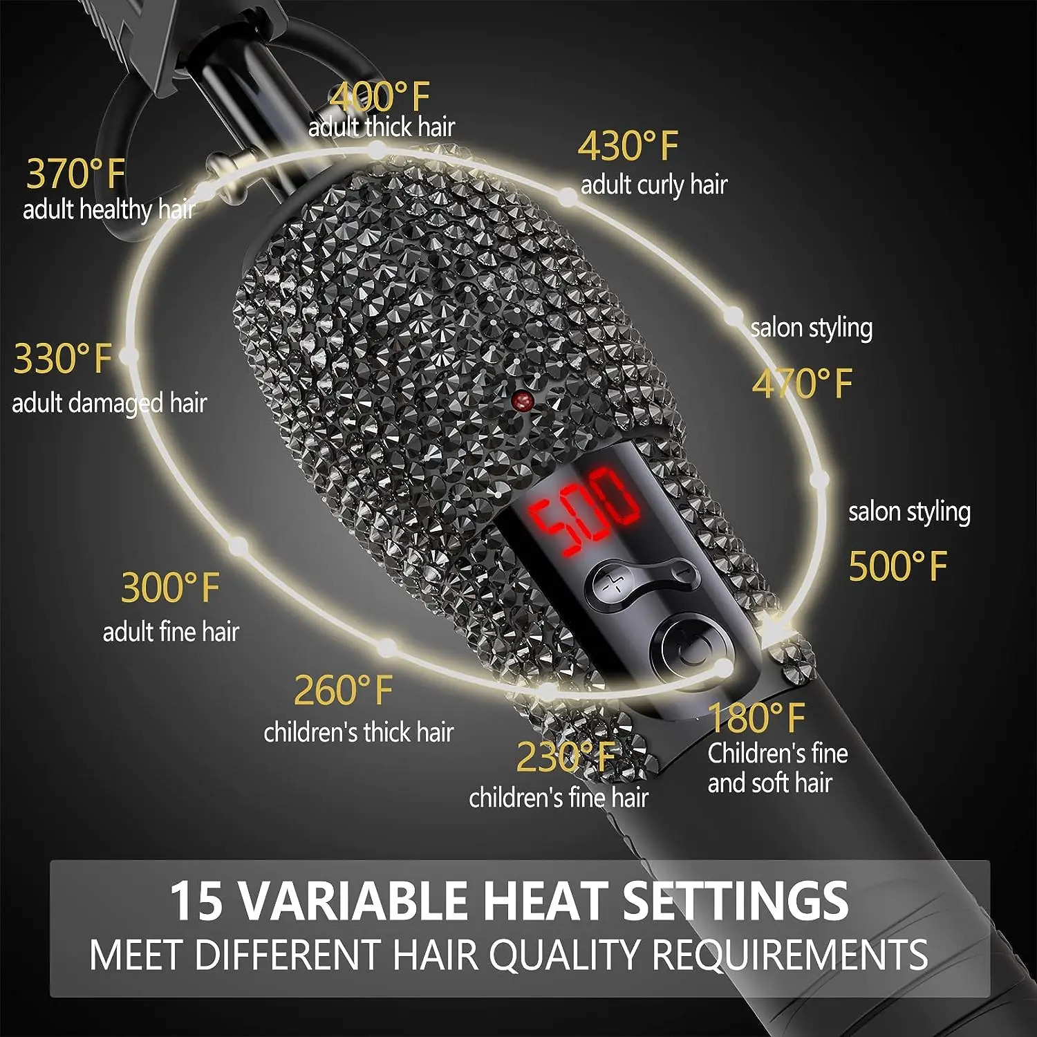 Comb Electric High Heating Comb Hair Straightening with Bling Diamonds LCD Digital Peigne Chauffant 250717