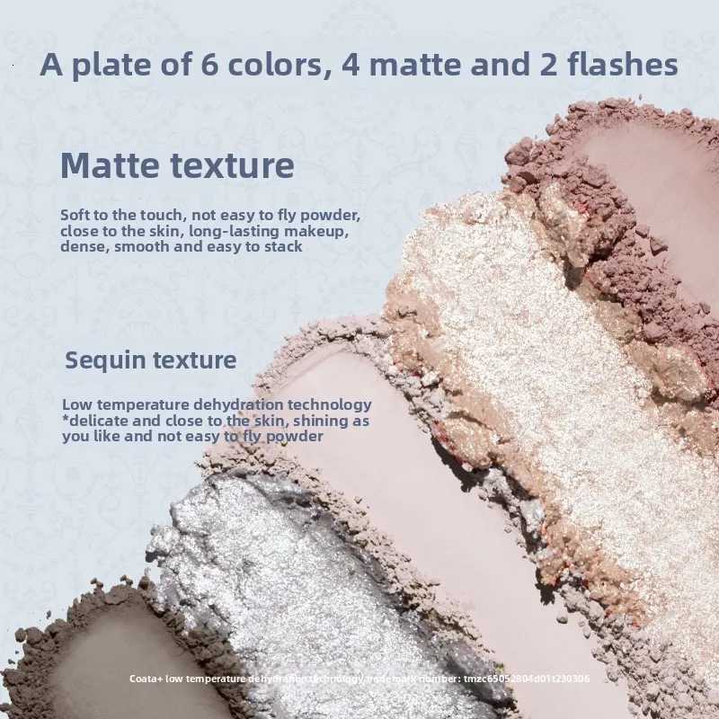Shell Pearl Collection Matte Pearl Six Color Eyeshadow Palette Metallic High-Pigment Eye Makeup With A Long-Wearing S250721