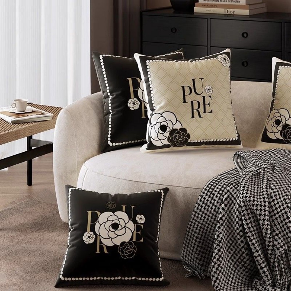 French Small Fragrant Wind Pillow Cover Light Luxury Senior Sense Living Room Sofa Decoration Removable Pillow Cover