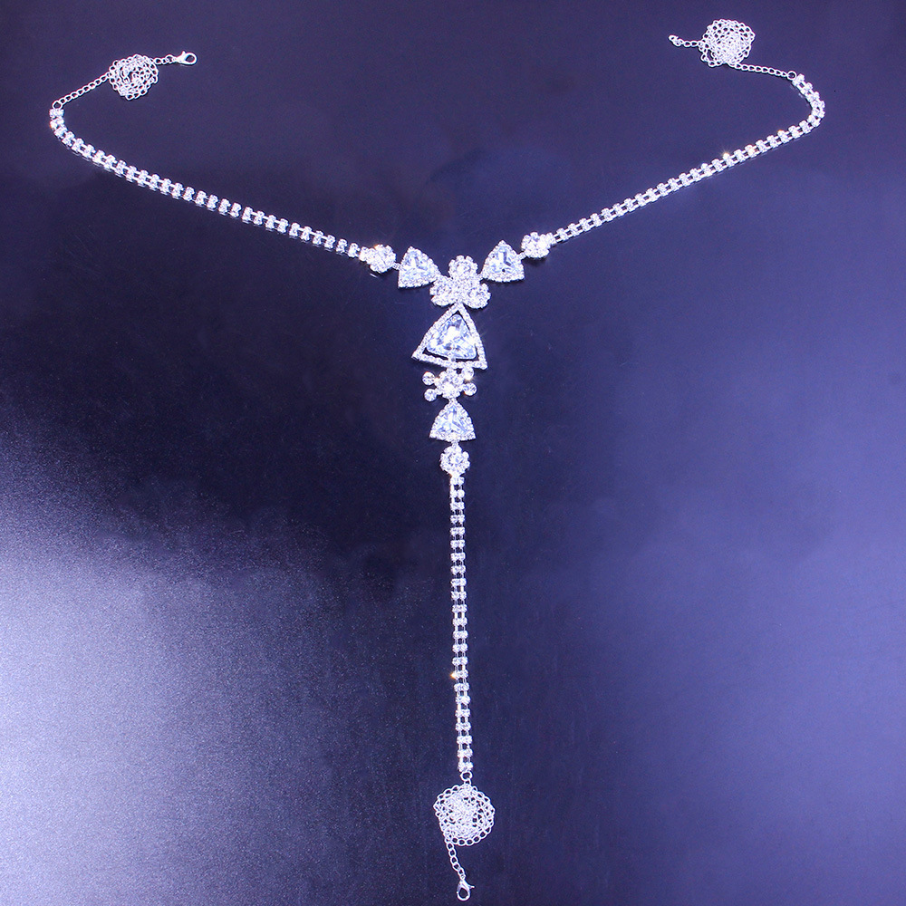 New Arrival Rhombus Iced out Moissanite Body Chain Club Stylish Sexy Thong Waist Chain