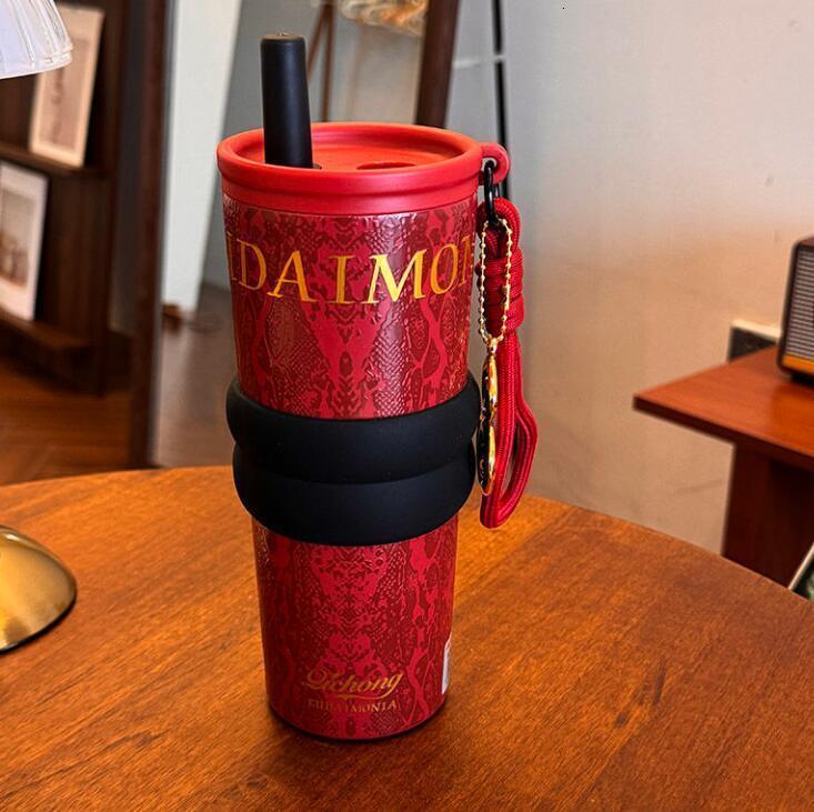 Luxury Girls High-Value Large-Capacity Stainless Steel Insulated Cup Gift High-End Gift Box Car Portable Straw Water Cup 250721