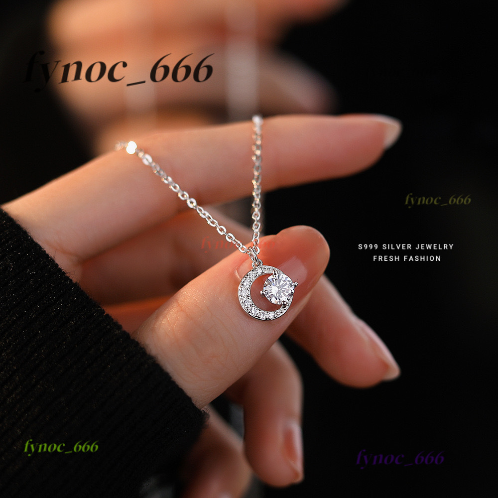 Custom Moissanite Name Necklaces for Women VVS 1ct Round Shape Diamond Pendant 18k Rose Gold S925 Silver Chain Fine Jewelry
