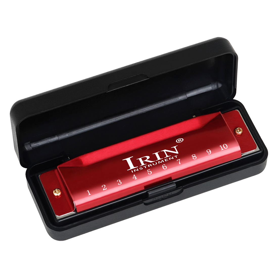IRIN Wholesale Personalized Color 10 Hole 20 Tone C Blues Professional Children's Toy Mouth Organ Hohner Harmonica Blue/Red