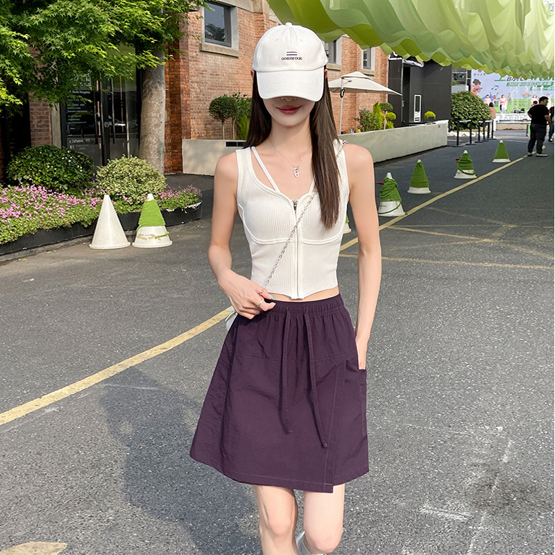 GG1603 work dress temperament versatile fashion large size skirt women's summer anti-exposure shorts skirt