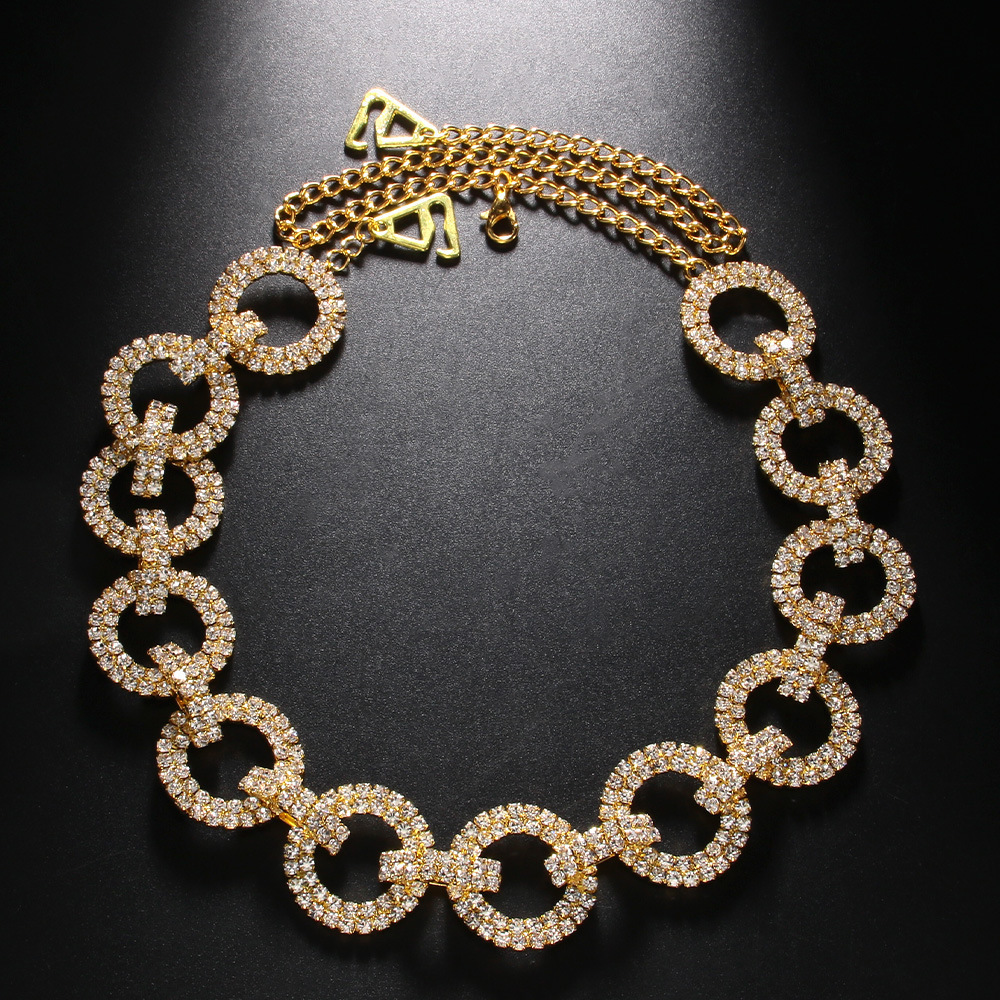 New Circle Shoulder Chain Popular Super Shiny Iced out VVS Moissanite Bling Bling Simple Dress Shoulder Strap for Women Shoulder Chain