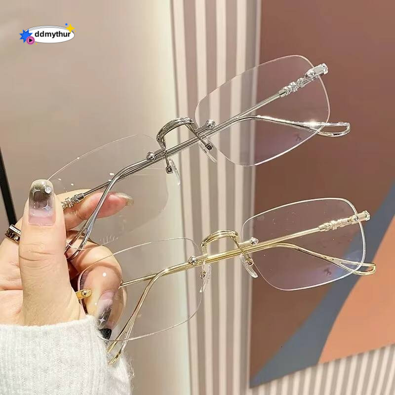 Harajuku Metal Square Frame Y2K Womens Retro Small Glasses Girls Japanese Glass Eyewear Decorative Anti-blue Eyeglasses ddmythur