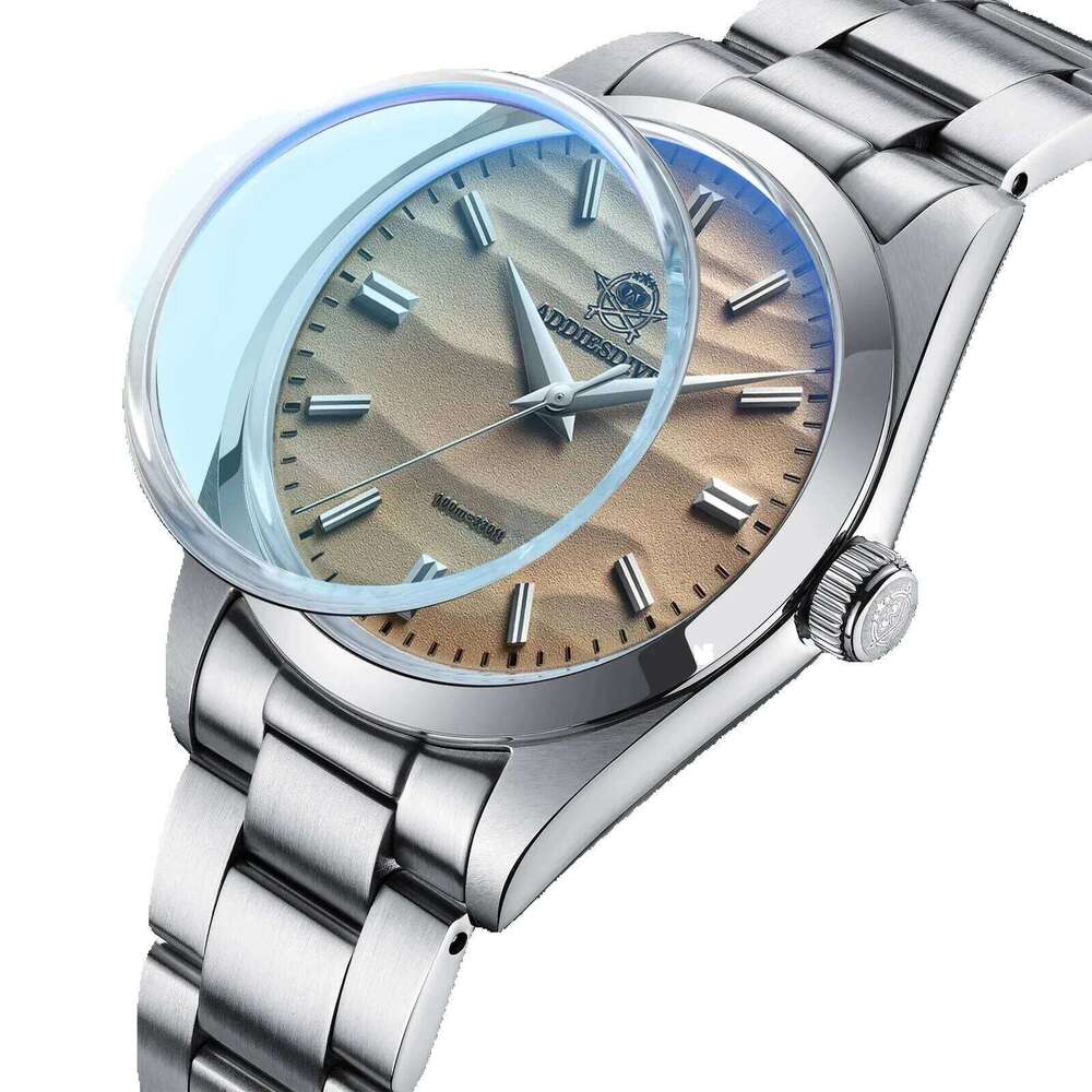 ADDIESDIVE Hot Ad2030 Quartz Watches No Stainless Bubble Mirror Glass Textured Dial Wrist 100M Waterproof Men's Watch