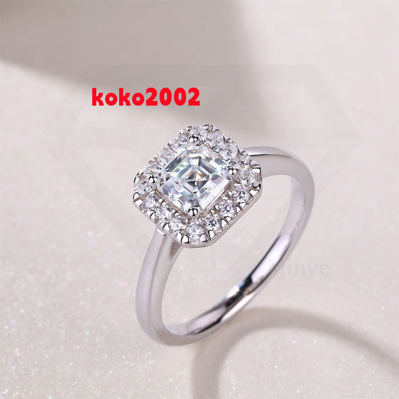 925 Sterling Silver Casual Moissanite Closed Ring Elegant Wedding Gift for Ladies and Girlfriends