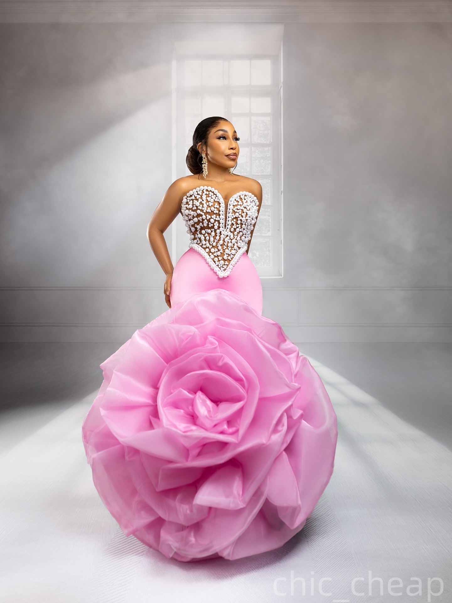 Pink Mermaid Prom Dresses 2025 Pearls Flowers Satin Elegant Evening Formal Party Second Birthday Engagement Gowns Plus Size Dress For Special Occasion