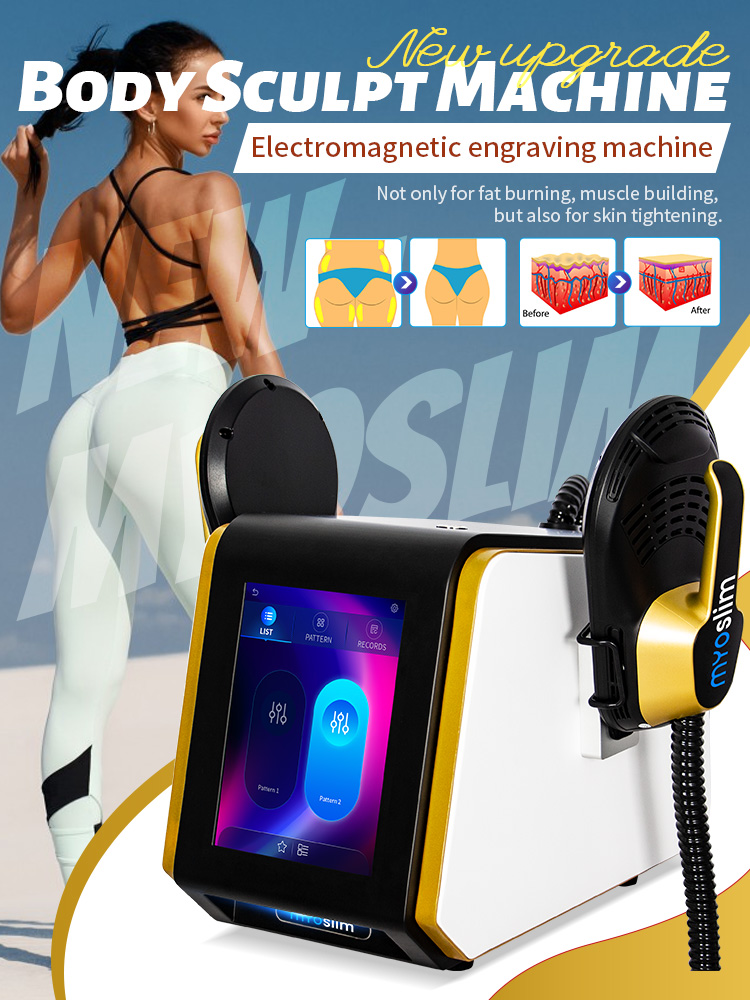 MYOSlim Rolling EMS RF Body Sculpt Muscle Stimulator Professional 2 Handles 2 Roller Massage Slimming Machine For Salon Clinic