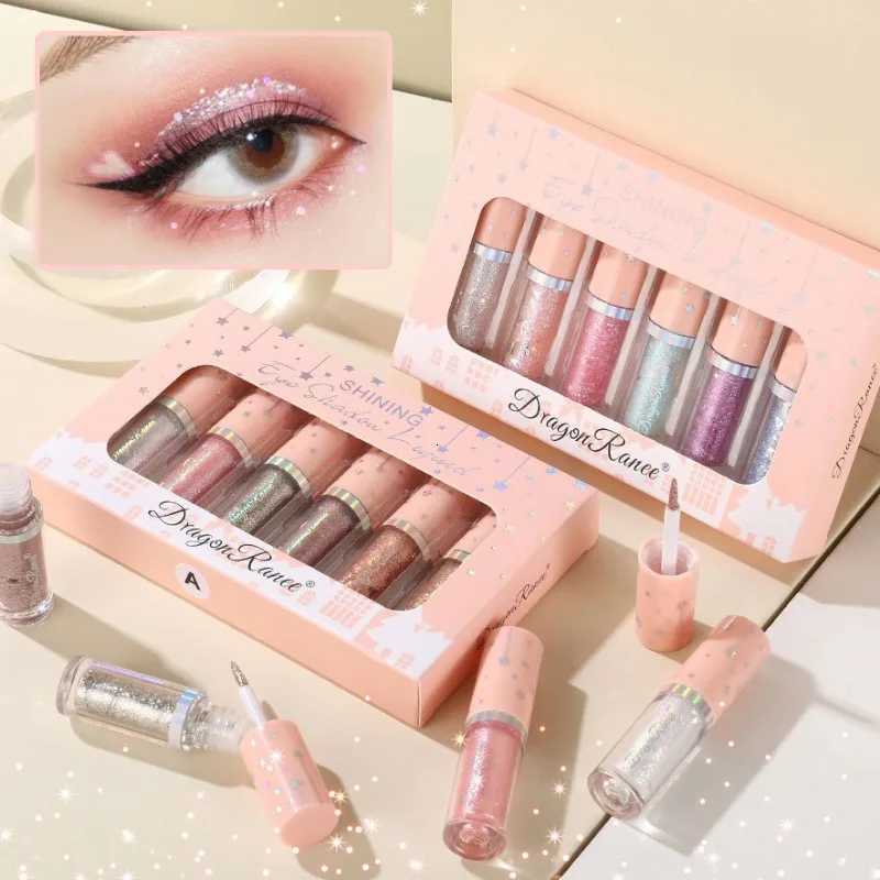 6pcs Set of Supershiny Diamond Liquid Eyeshadow Sequins Eyeliner Silkworm Pen Highlighter Brightening Eye Shadow Glitter Makeup W250722