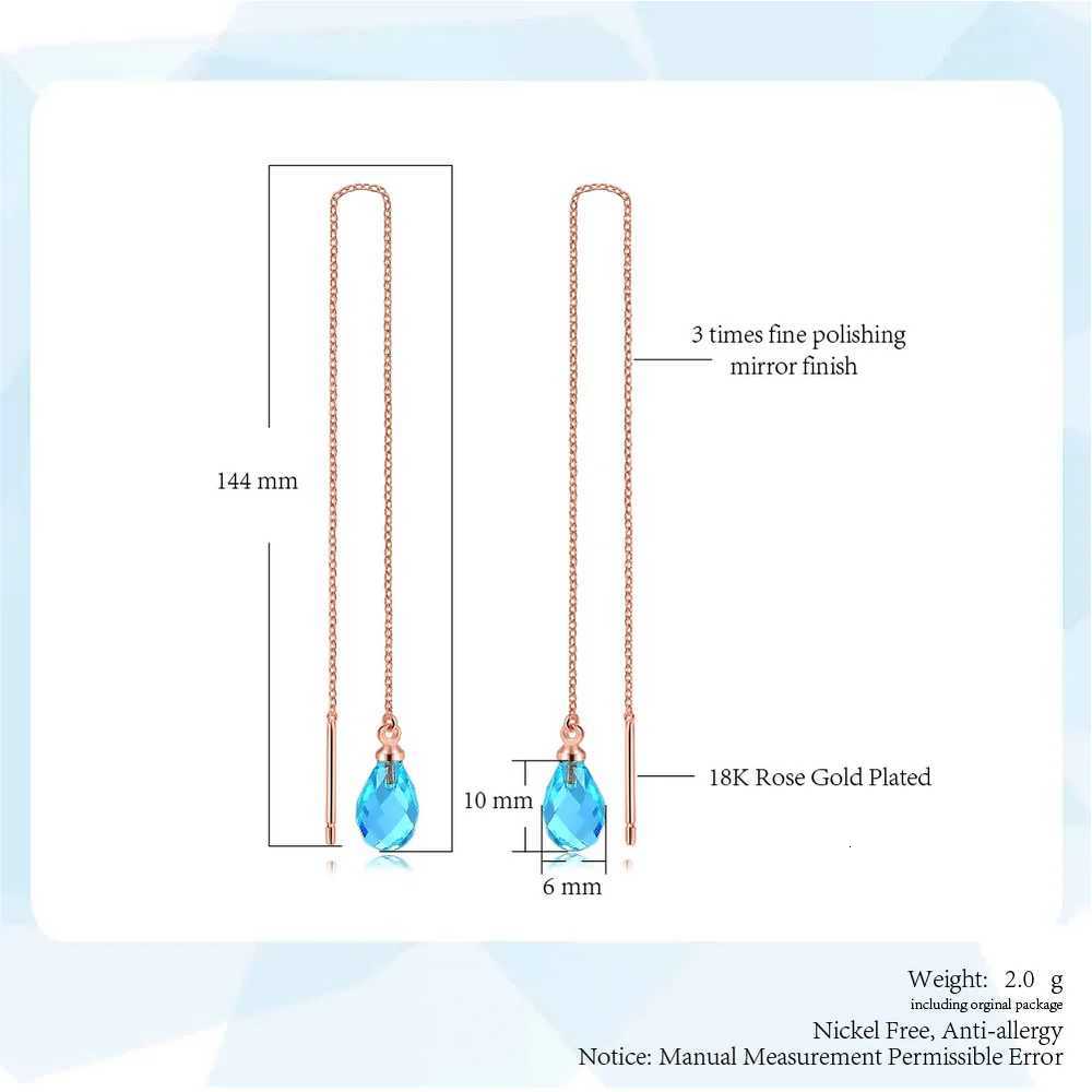 Long Hanging Chain Dangle Earrings For Women Girls Womens Colorful Crystal Tassel Ear Line Piercing Earrings Trend Jewelry KC158 XJ250722