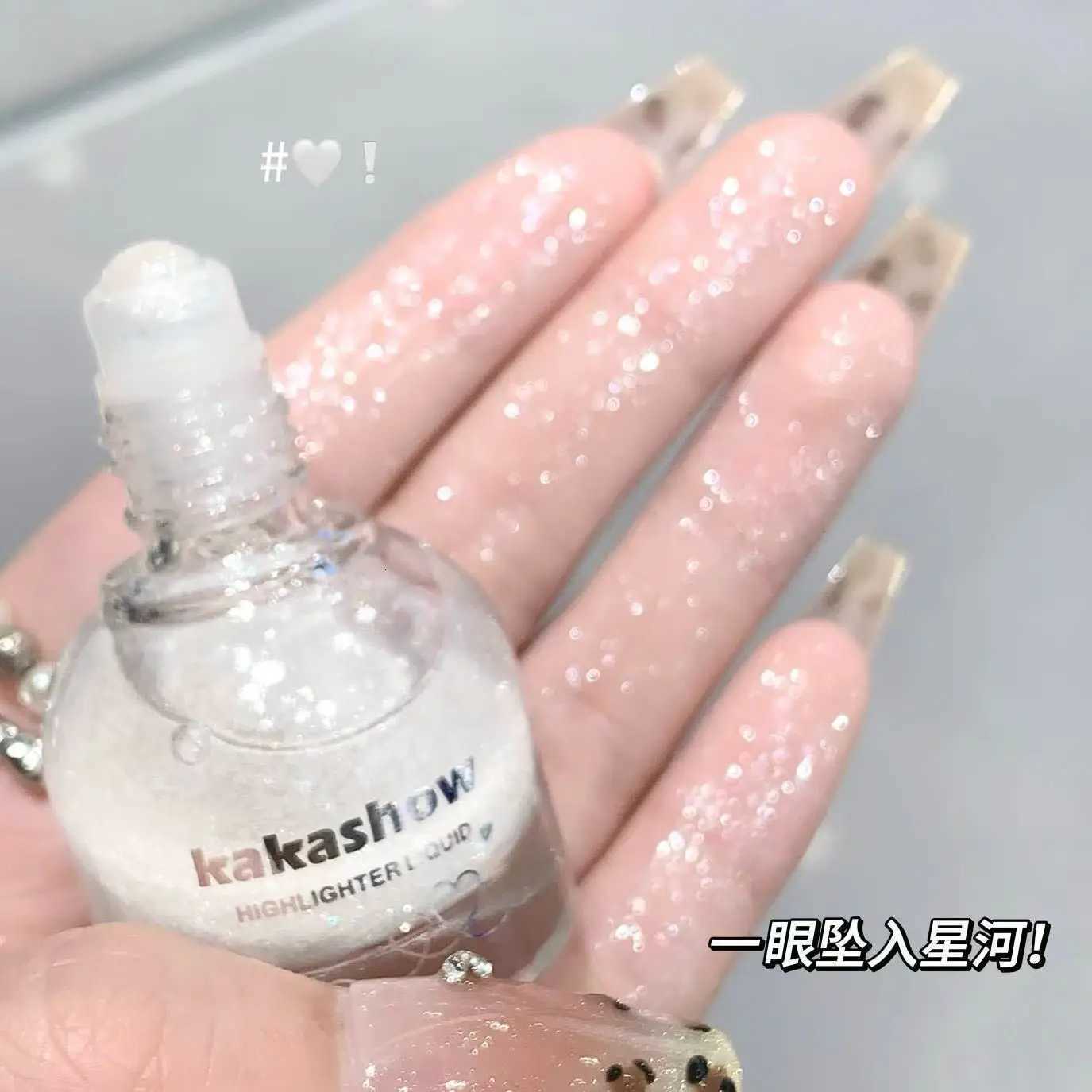 kakashow Liquid Highlighter Diamonds Ball Highlights Shimmer Glow Brightening Glitter Multifunctional for Face and Eyes and More W250722