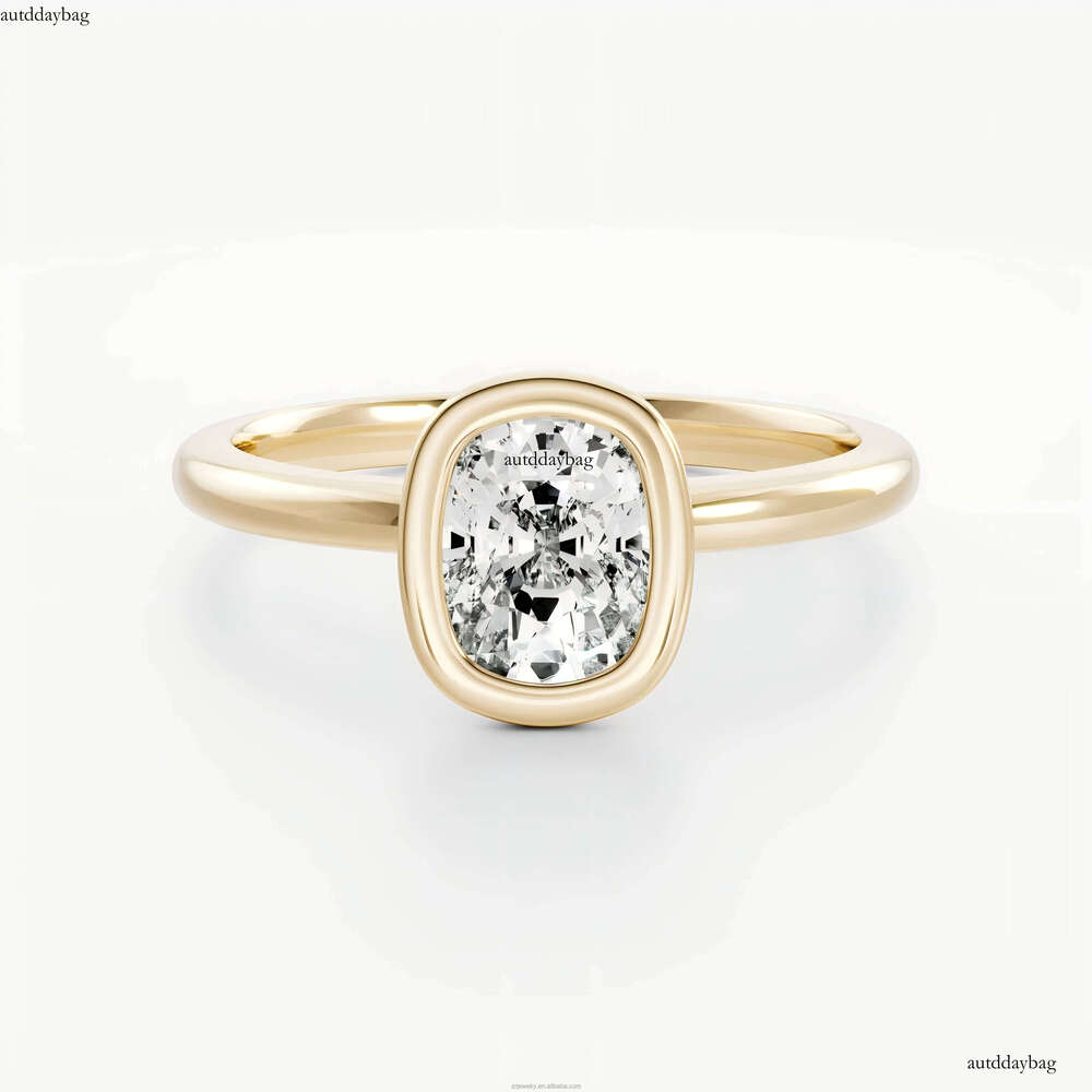 Solitaire Bezel Lab-grown Igi Certified Wedding Rings Vvs d Pure Gold Minimal Engagement Synthetic Dia Ring