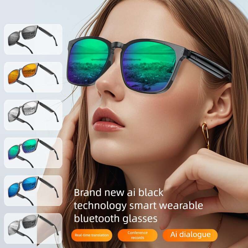 Designer brand AI voice sunglasses driving calls music smart bluetooth multilingual translation universal