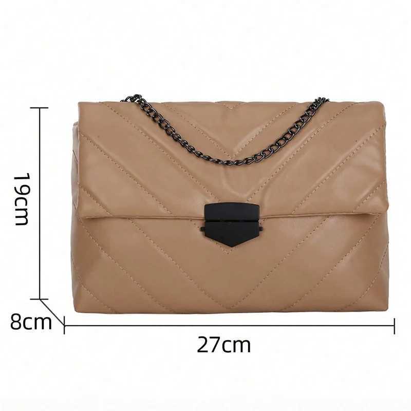 Fi Chain Strap Shoulder Bags For Women Casual Sewing Thread Crossbody Bag With Lock Ladies Handbags And Purses Y250722