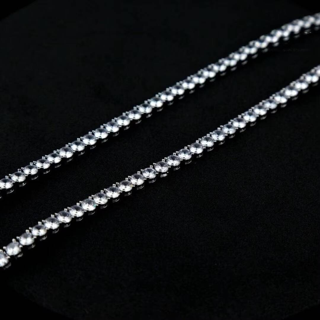 Hip Hop 5mm Tennis Chain 1 Row Cubic Zirconia Diamond Necklace 18k Gold Plated Tennis Necklaces Fine Jewelry