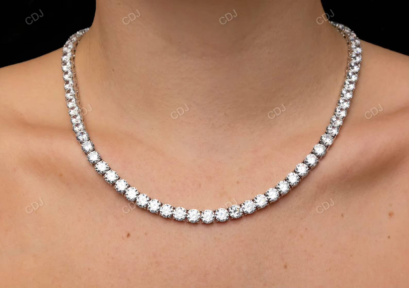 Fine Jewelry Hip-hop 6mm 16 inch S925 Sterling Silver VVS Moissanite Diamond Cluster Iced Out Tennis Chain Necklace For Men