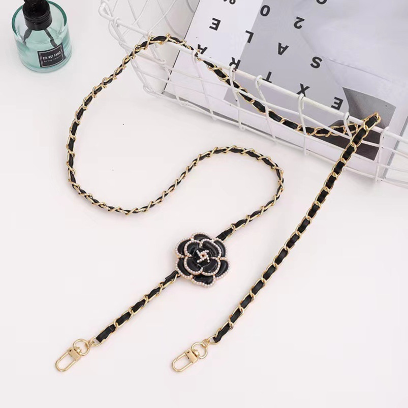 Korean Style Fragrance Pearl Camellia Crossbody Leather Lanyard Anti-drop Phone Chain Small Gift for Women