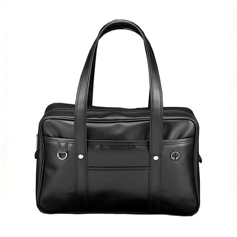 Student JK Handbag Waterproof PU Leather Single Shoulder Uniform Bag for Men and Women Official Document Commuter Backpack Y250722