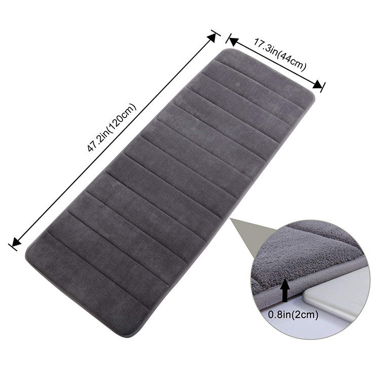 Kitchen Mats Cushioned 35D Anti Fatigue PVC Base Fordable Coral Fleeces Soft Comfortable Machine Washable Kitchen Rug