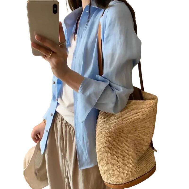 Handmade Braid Straw Large Capacity Summer Beach Shoulder Women Girls Fashion Handbag Rattan Woven Tote Bag For Ladies City Bag