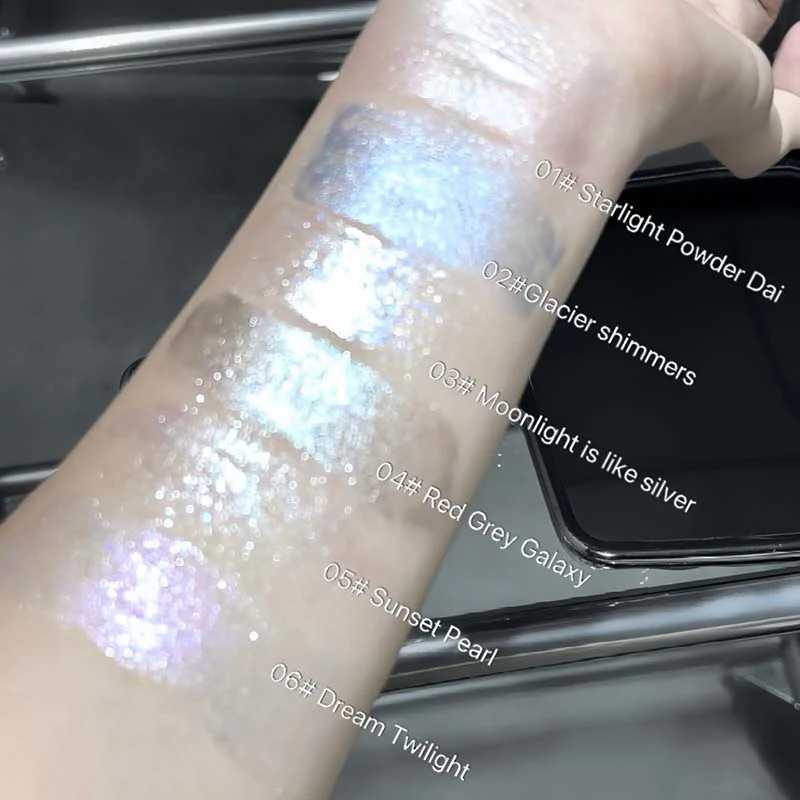 6color High Gloss Liquid Glitter Highlight Contour Palette Face and Body Brighten Shine Liquid Eyeshadow Natural Contour Makeup W250722