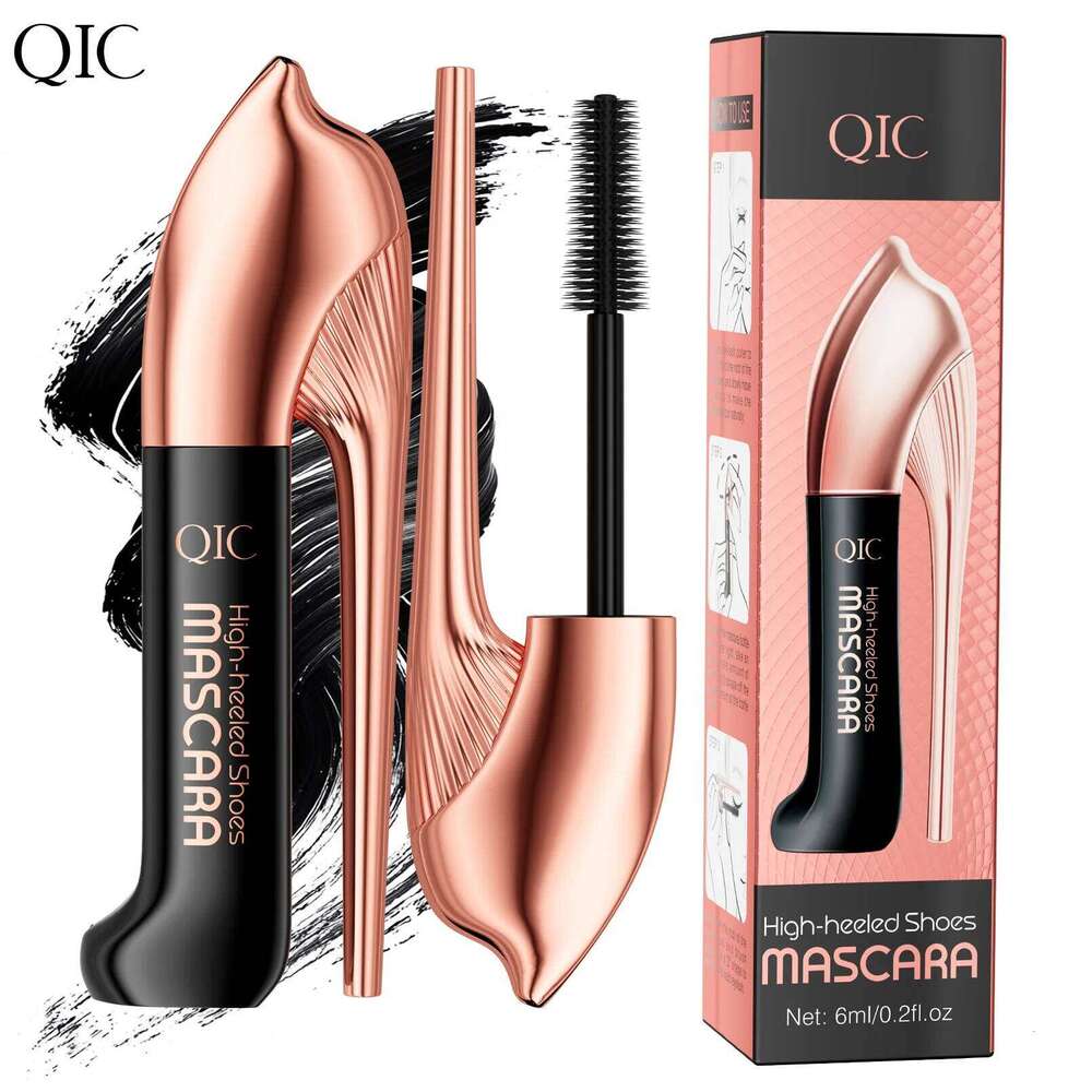 QIC High-heeled Shoes Mascara 3D Fiber Mascara, Long Black Volumizing Eyelash Extension, Waterproof Eye Makeup Tool X250722