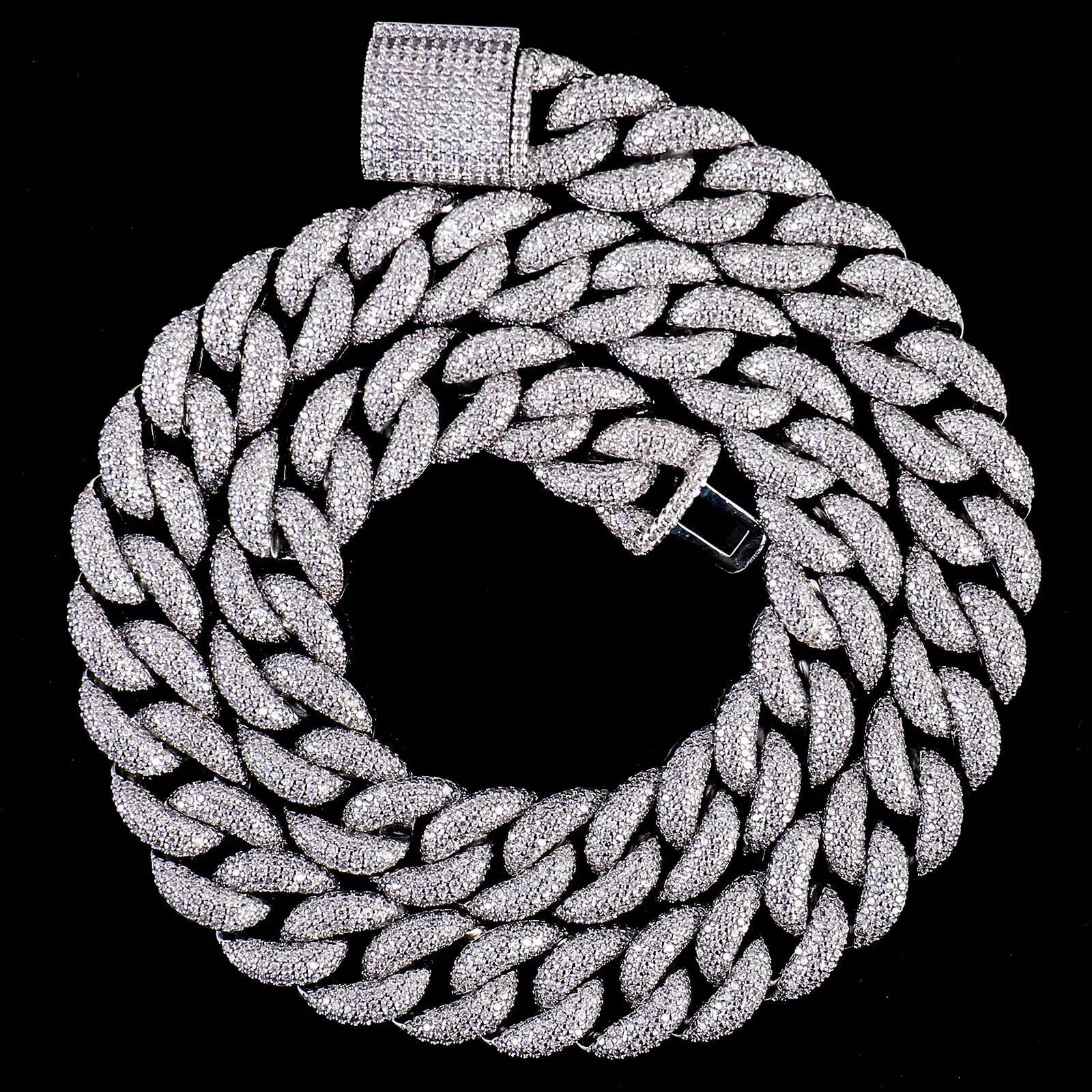 Premium Quality Latest Design Hip Hop Diamond Moissanite Cuban Link Chain Cuban Link Chain for Women Mens